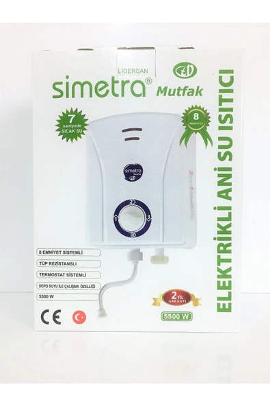 Simetra Mutfak Şofbeni Elektrikli Ani Su Isıtıcısı 5500 W