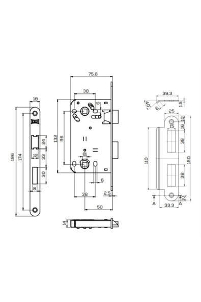 KALE 229 Wc Kilidi 50mm Sessiz Plastik Dilli - Resim 3