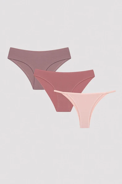 Penti  Earth Tones Siyah 3lü Multi Shape Külot - 1