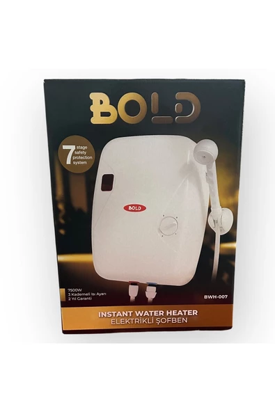 BOLD BWH-007 Yedi Emniyetli Elektirikli Şofben 7500 W - 2