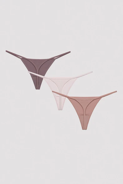 Penti  Essentials Çok Renkli 3lü String Külot - Resim 2