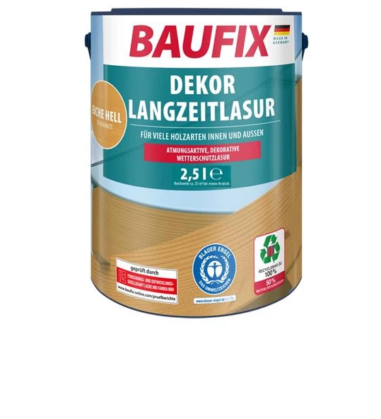 Baufix Dekor Langzeitlasur Su Bazlı Ahşap Verniği 2,5lt  Ceviz