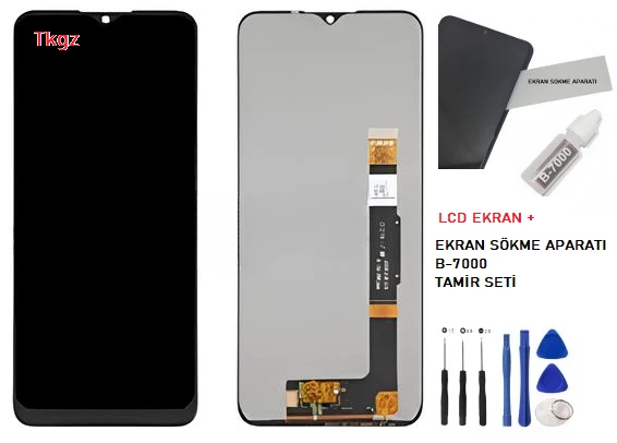 Tkgz - TCL 30SE Uyumlu Lcd Ekran Dokunmatik Orijinal + B-7000 + TAMİR SETİ