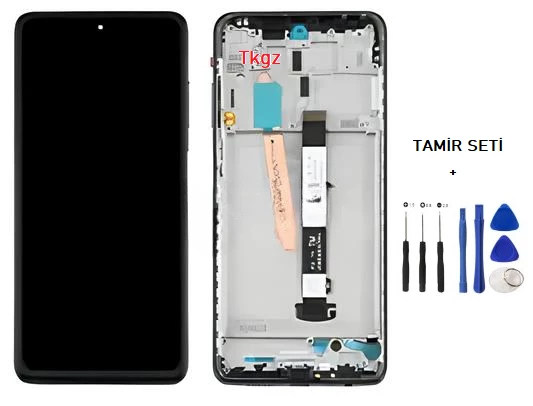 Tkgz - Xiaomi POCO X3 NFC Uyumlu Lcd Ekran Dokunmatik Orijinal ÇITALI SİYAH + TAMİR SETİ ürün görseli