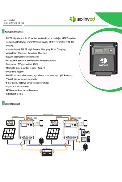 Solinved 30 Amper Mppt Şarj Kontrol Cihazı - 5