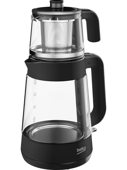 Beko CM 5964 B Floral Siyah 1900 W Cam Demlikli Çay Makinesi - 2