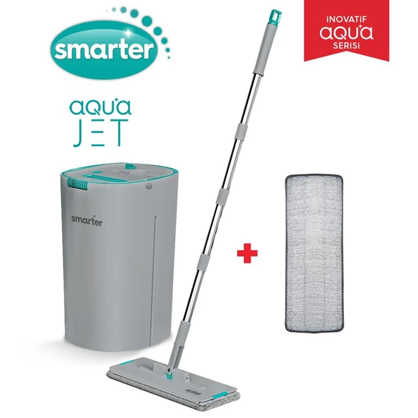 SMARTER Aqua Jet Yedekli Temiz & Kirli Suyu Ayırma Özelliği Tablet Mop Temizlik Seti Paspas - 2