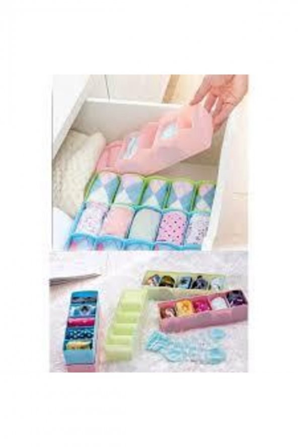 Plastik Takı Toka Bujiteri Kutusu Toplayıcı Bölmeli Çekmece Düzenleyici 3 Adet - 4