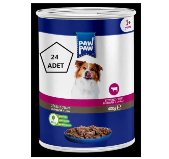 Paw Paw Jöleli Biftekli Yetişkin Köpek Konservesi 24 x 400 G