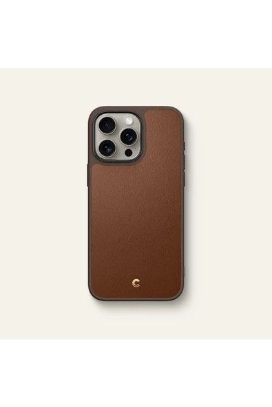 Spigen Cyrill iPhone 15 Pro Max Kılıf Kajuk Mag MagSafe özellikli Saddle Brown - ACS06634