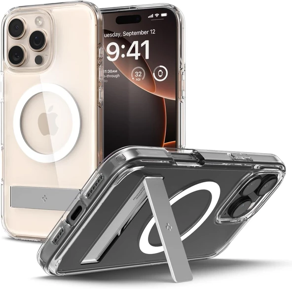 Spigen iPhone 16 Pro Max Kılıf Ultra Hybrid S MagFit MagSafe özellikli Crystal Clear - ACS08009