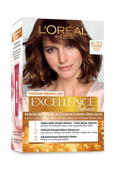 L'Oreal Paris Excellence Intense Saç Boyası 6.32 Karamel Kahve