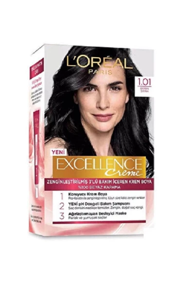 LOREAL EXCELLENCE KİT SAÇ BOYASI-(1.01) SİYAH