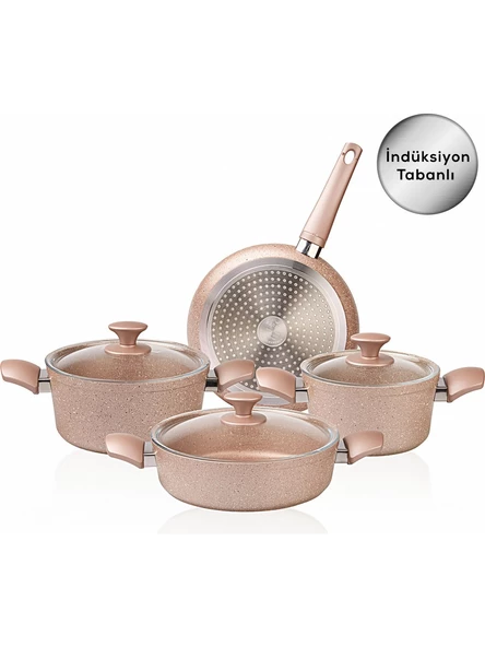 Karaca Biogranit Antik Rose V1 New İndüksiyon Tabanlı 7 Parça Tencere Seti - 3
