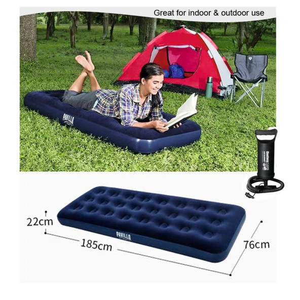 Bestway 67000 Tek Kişilik Şişme Yatak + Pompa 185X76X22 cm - 2