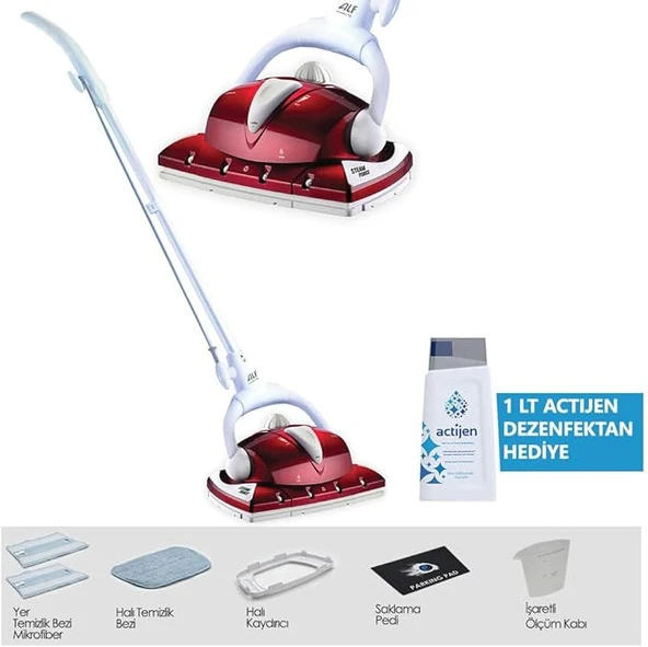 Alf BT 123 1200W Hero Basınçlı Buharlı Dik Temizleme Makinesi Kırmızı - 7