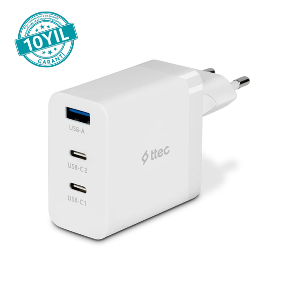TTEC SmartCharger GAN 65W PD Seyahat Hızlı Şarj Aleti 2 USB-C - 2