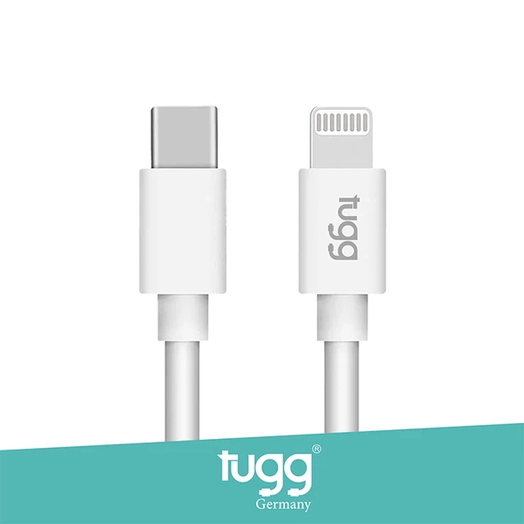 Tugg Germany Orjinal Hızlı Şarj Kablosu 1m Type-C - Lightning Uyumluluk (Apple İos İçin) 104621