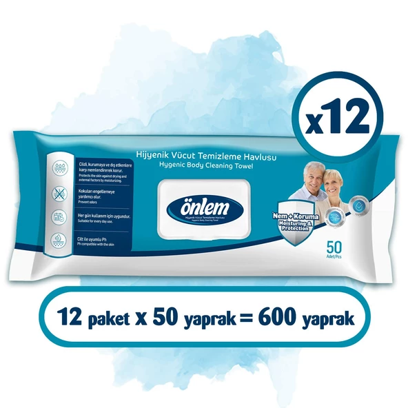 Önlem Vücut Temizleme Havlusu 50 x 12 Adet