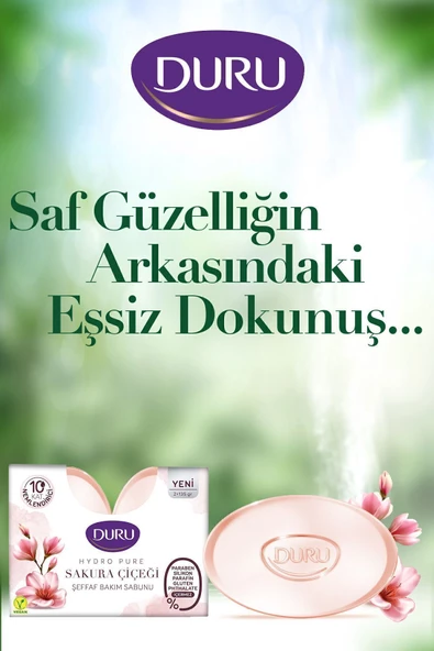 Duru Katı Sabun Hydro Pure Sakura Çiçeği 150 gr x 3 - Resim 2