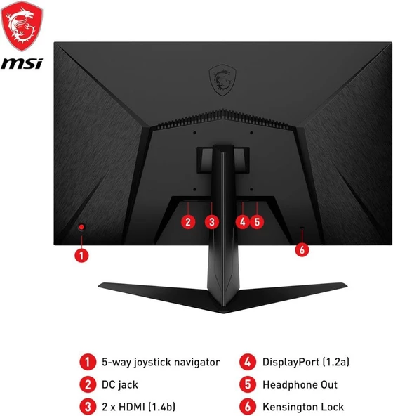 MSI MSI Optix G2712 27" 1 ms Full HD IPS 170 Hz Oyuncu Monitörü - Teşhir - 5