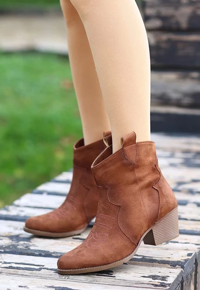 Akver Taba Süet Topuklu Bot - Resim 2