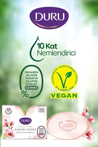 Duru Katı Sabun Hydro Pure Sakura Çiçeği 150 gr x 3 - Resim 3