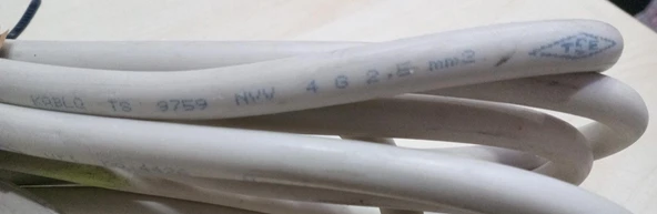 ELEKTRİK KABLOSU 493CM (4.93MT)  SARTEL TS 9759  NVV  KABLO  4 x 2,5mm2  NYM Kablo (TEK PARÇA) - 3