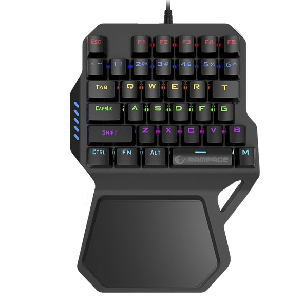 RAMPAGE KB-R77 PALM USB RAINBOW BACKLIGHT OUTEMU BLUE SWITCH MEKANIK TUSLU MINI GAMING OYUNCU KLAVYE