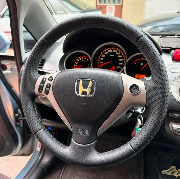 Honda Jazz Araca Özel Direksiyon Kılıfı (NOKTA DÜZ SİYAH İP) - Resim 2