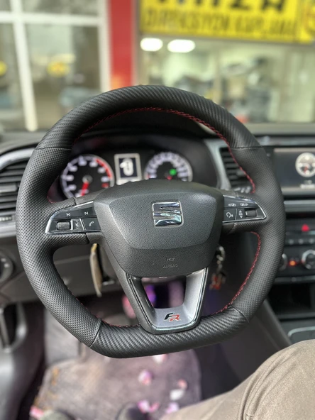 Seat Leon FR Araca Özel Dikmeli Direksiyon Kılıfı AÇIKLAMAYI OKUYUNUZ - 2