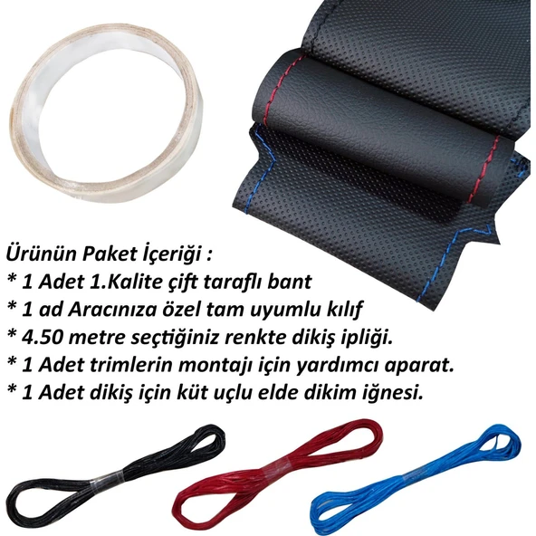 Honda Vtec2 Araca Özel Direksiyon Kılıfı Direksiyon Uyumlu (DÜZ MODEL) - 4