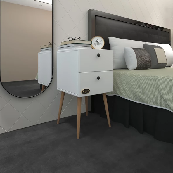 Kenzlife komodin kilitli hanami byz 74*39*39 komidin ahşap ayaklı kitaplık ayakkabılık kapaklı arkalıklı
