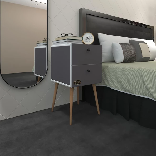 Kenzlife komodin kilitli hanami gri 74*39*39 komidin ahşap ayaklı kitaplık ayakkabılık kapaklı arkalıklı
