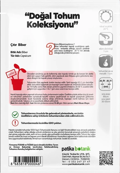 200 Adet Çıtır Biber Tohumu (Sivri, Tatlı) - Resim 3