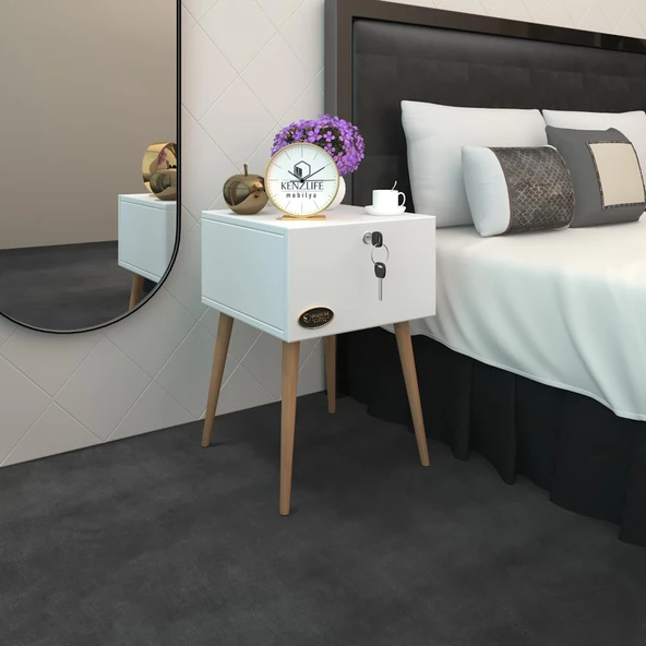 Kenzlife komodin kazuki byz 60*39*39 komidin ahşap ayaklı kitaplık ayakkabılık kapaklı arkalıklı