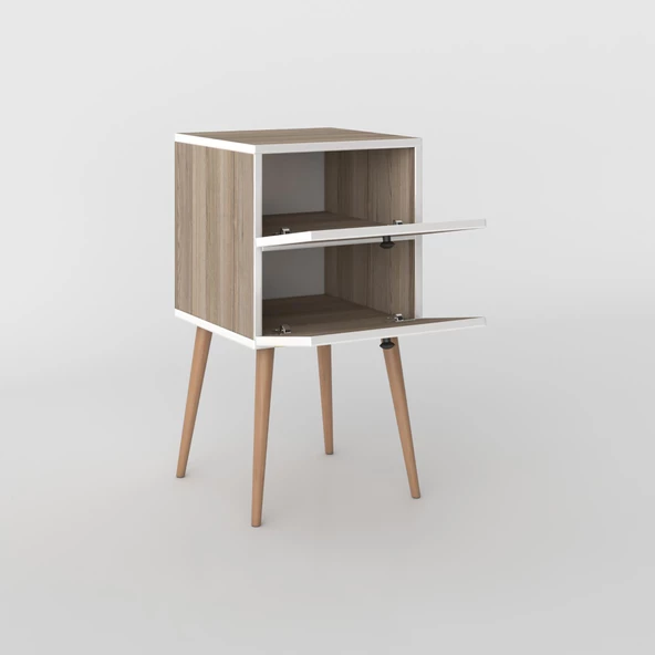 Kenzlife komodin kilitli sakura crd 74*39*39 komidin ahşap ayaklı kitaplık ayakkabılık kapaklı arkalıklı - Resim 3