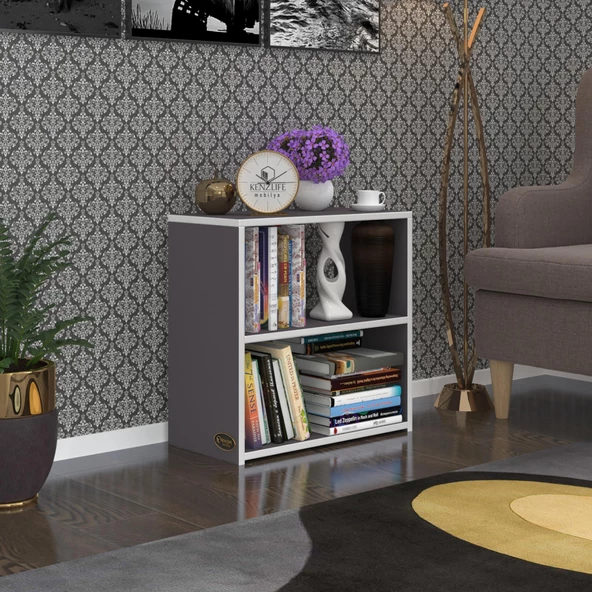 Kenzlife komodin riki gri 60*60*30 komidin kitaplık ayakkabılık ürün görseli