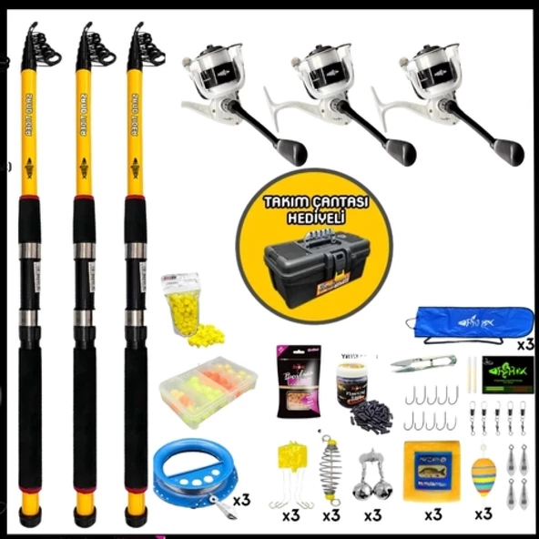 Uyguna-Yakala 3.60MT/50-100GR 3'lü Sazan Olta Seti XL- LER.076 ürün görseli