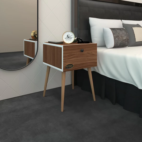 Kenzlife komodin tora cvz 60*39*39 komidin ahşap ayaklı kitaplık ayakkabılık kapaklı arkalıklı