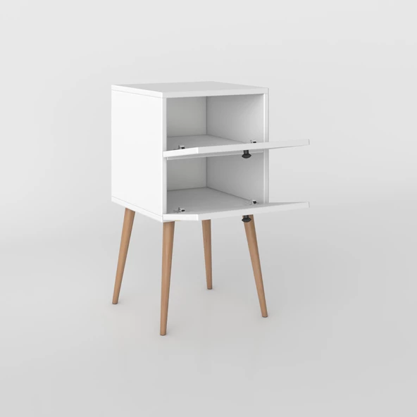 Kenzlife komodin kilitli hanami byz 74*39*39 komidin ahşap ayaklı kitaplık ayakkabılık kapaklı arkalıklı - Resim 3