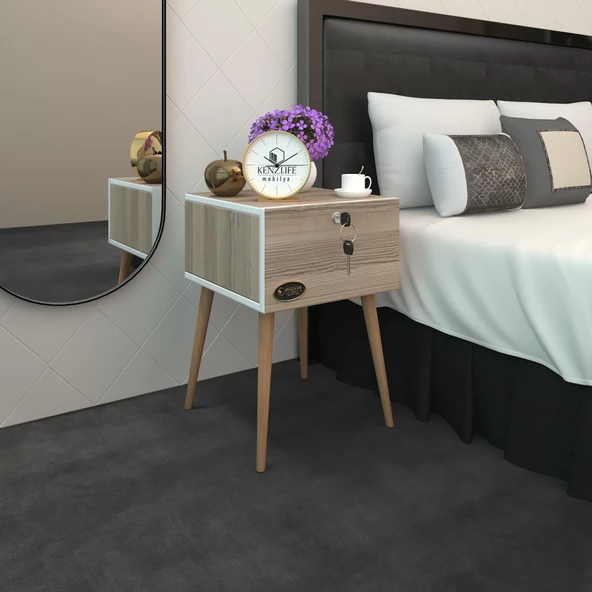 Kenzlife komodin kazuki crd 60*39*39 komidin ahşap ayaklı kitaplık ayakkabılık kapaklı arkalıklı