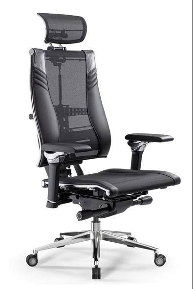 Metta Yoga 4DT Ergonomik Deri ve Fileli Ofis Koltuğu / Yönetici Sandalyesi / - CC.F.15.13A