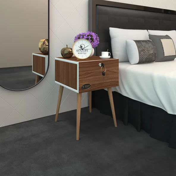 Kenzlife komodin kazuki cvz 60*39*39 komidin ahşap ayaklı kitaplık ayakkabılık kapaklı arkalıklı