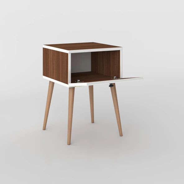 Kenzlife komodin tora cvz 60*39*39 komidin ahşap ayaklı kitaplık ayakkabılık kapaklı arkalıklı - Resim 3