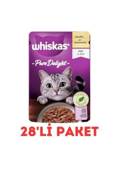 Pouch Pure Delight Jöle İçinde Tavuklu Yetişkin Kedi Konservesi 85gr 28'Li Paket ürün görseli