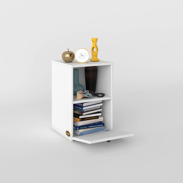 Kenzlife komodin yokatta byz 60*39*39 komidin kitaplık ayakkabılık kapaklı arkalıklı - Resim 2