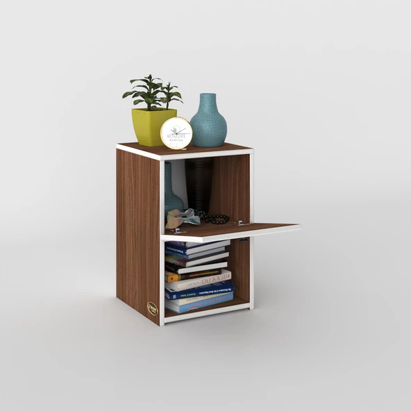 Kenzlife komodin izumi cvz 60*39*39 komidin kitaplık ayakkabılık kapaklı arkalıklı - Resim 2