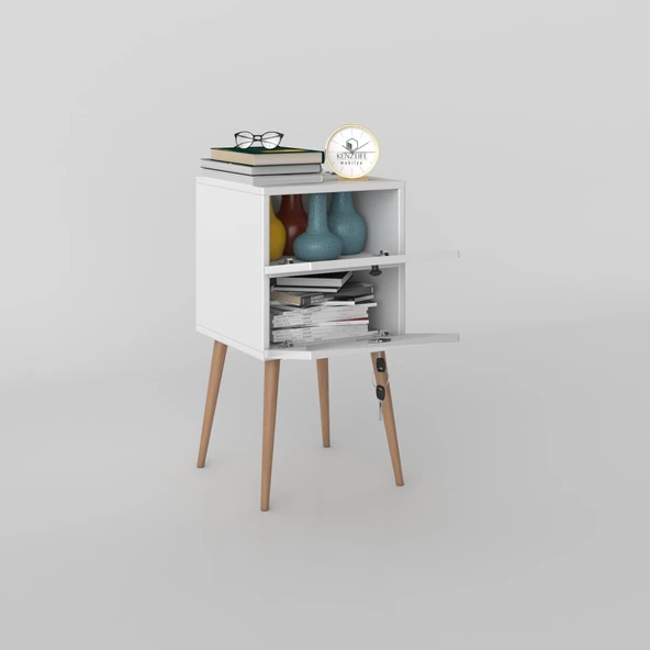 Kenzlife komodin kilitli sakura byz 74*39*39 komidin ahşap ayaklı kitaplık ayakkabılık kapaklı arkalıklı ürün görseli