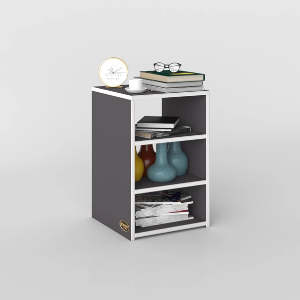 Kenzlife komodin panpan gri 60*39*39 komidin kitaplık ayakkabılık - 2